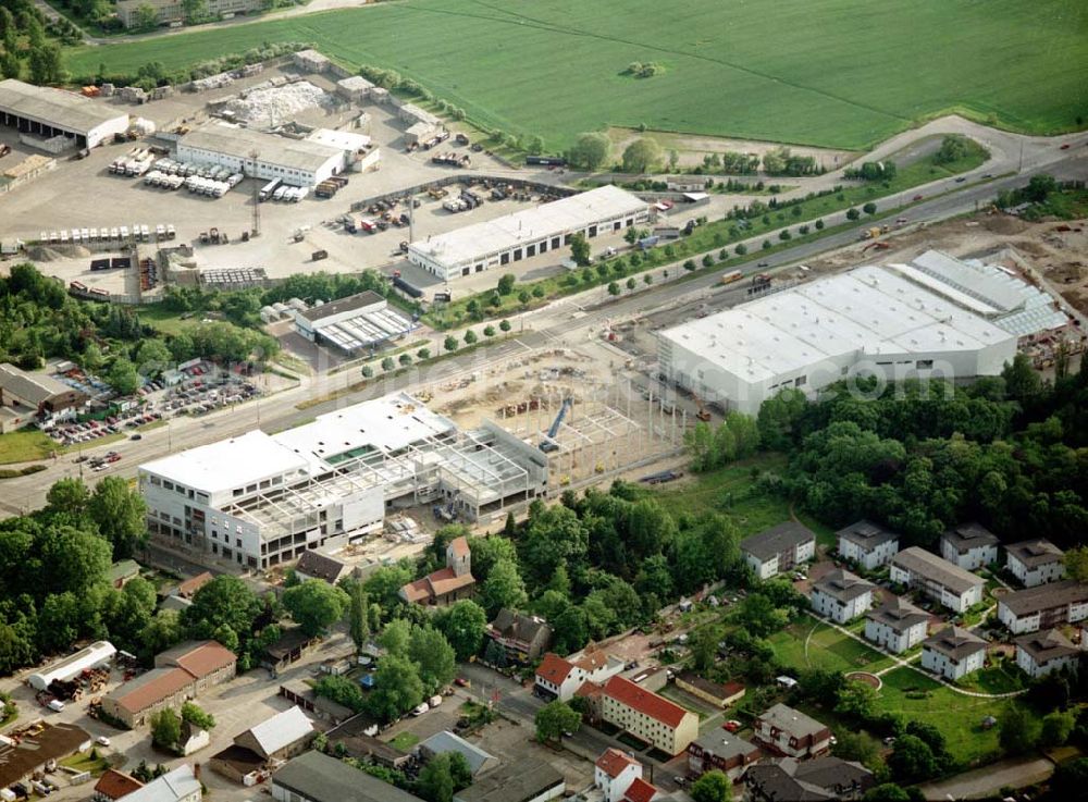 Aerial image Berlin - Mahlsdorf - Baustelle an der B1 in Berlin - Mahlsdorf zur Errichtung eines Baumarktes und versch. Gewerbeeinheiten.