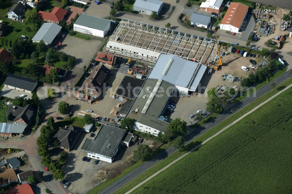 Burgwedel from the bird's eye view: Construction site at the depot of the Rosenhagen GmbH in Burgwedel in the state Lower Saxony