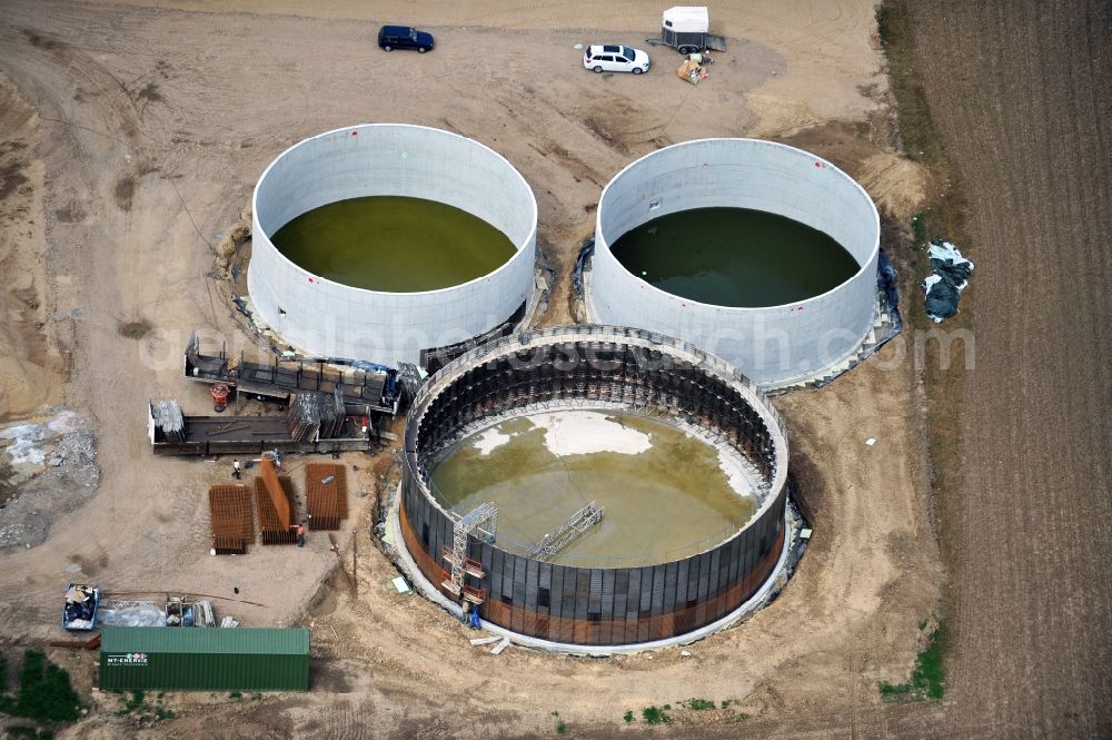 Langwedel from the bird's eye view: View onto the yet uncompleted area of the Bioenergie Langwedel GmbH & Co. KG in Langwedel in the state Schleswig-Holstein