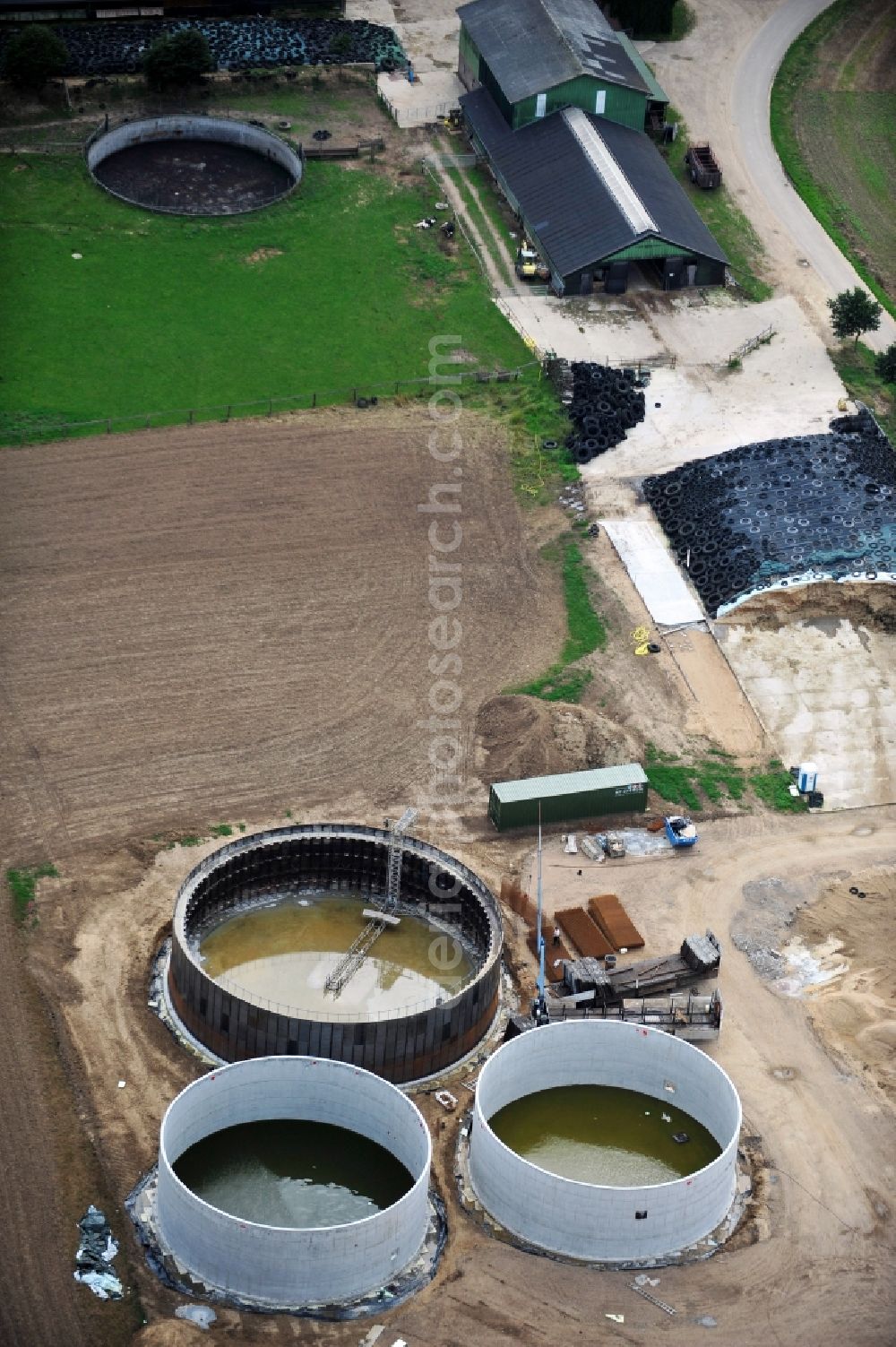 Aerial photograph Langwedel - View onto the yet uncompleted area of the Bioenergie Langwedel GmbH & Co. KG in Langwedel in the state Schleswig-Holstein