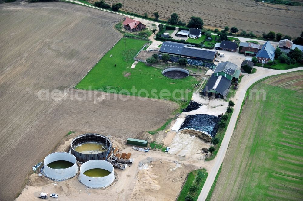 Langwedel from the bird's eye view: View onto the yet uncompleted area of the Bioenergie Langwedel GmbH & Co. KG in Langwedel in the state Schleswig-Holstein