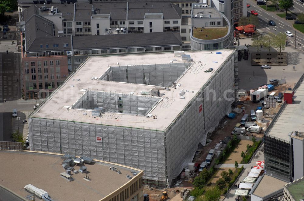 Aerial image Chemnitz - Construction site of the new build civic auditorium in the city centre of Chemnitz in Saxony