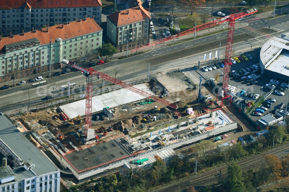 Dresden from above - Building site office building of the TLG Immobilien AG along the Grossenhainer Strasse in Dresden in the state Saxony, Germany