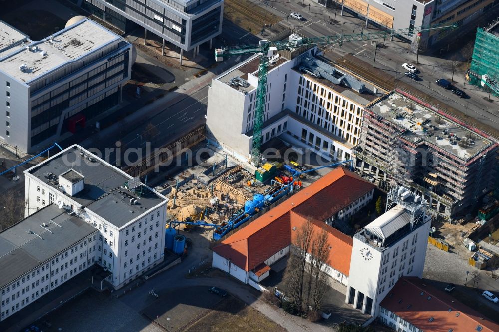 Aerial photograph Berlin - Building site office building Am Audio corner Rudower Chaussee in the district Adlershof - Johannestal in Berlin, Germany