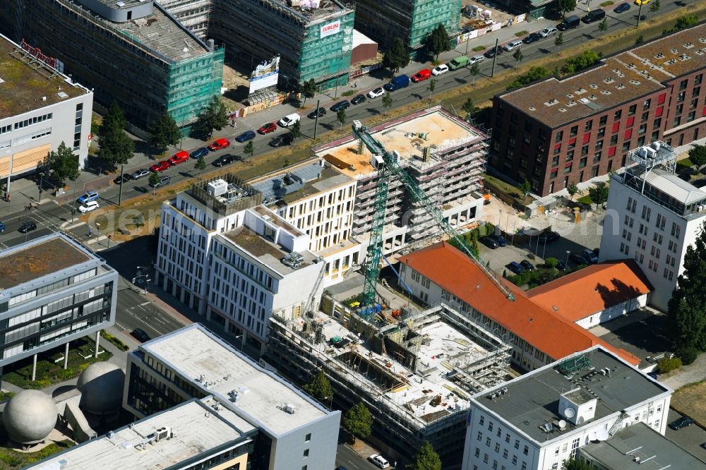 Berlin from above - Building site office building Am Audio corner Rudower Chaussee in the district Adlershof - Johannestal in Berlin, Germany