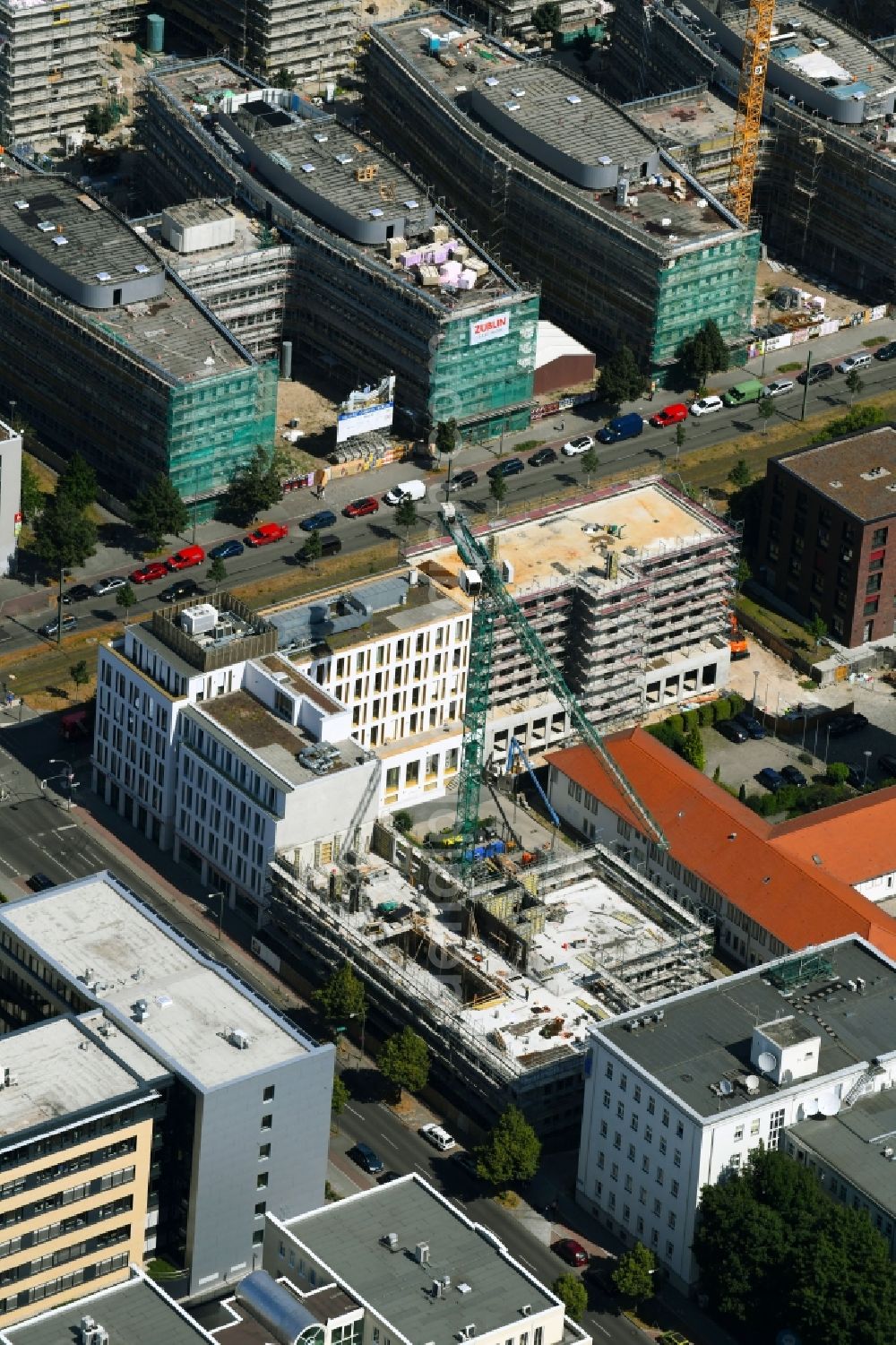 Berlin from above - Building site office building Am Audio corner Rudower Chaussee in the district Adlershof - Johannestal in Berlin, Germany