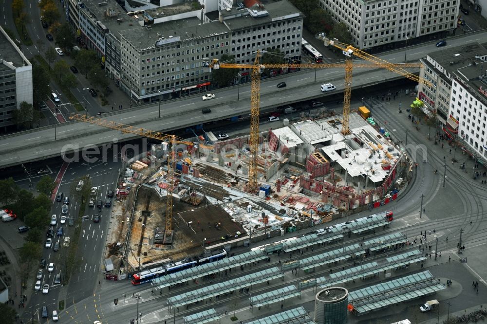 Bremen from the bird's eye view: Building site office building Bahnhofstrasse corner Herdentorsteinweg in Bremen, Germany