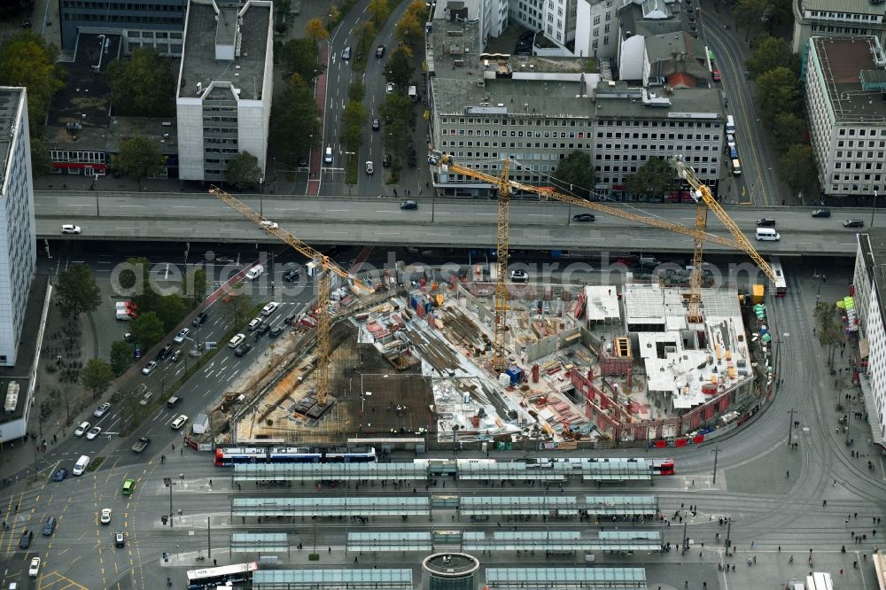 Aerial image Bremen - Building site office building Bahnhofstrasse corner Herdentorsteinweg in Bremen, Germany