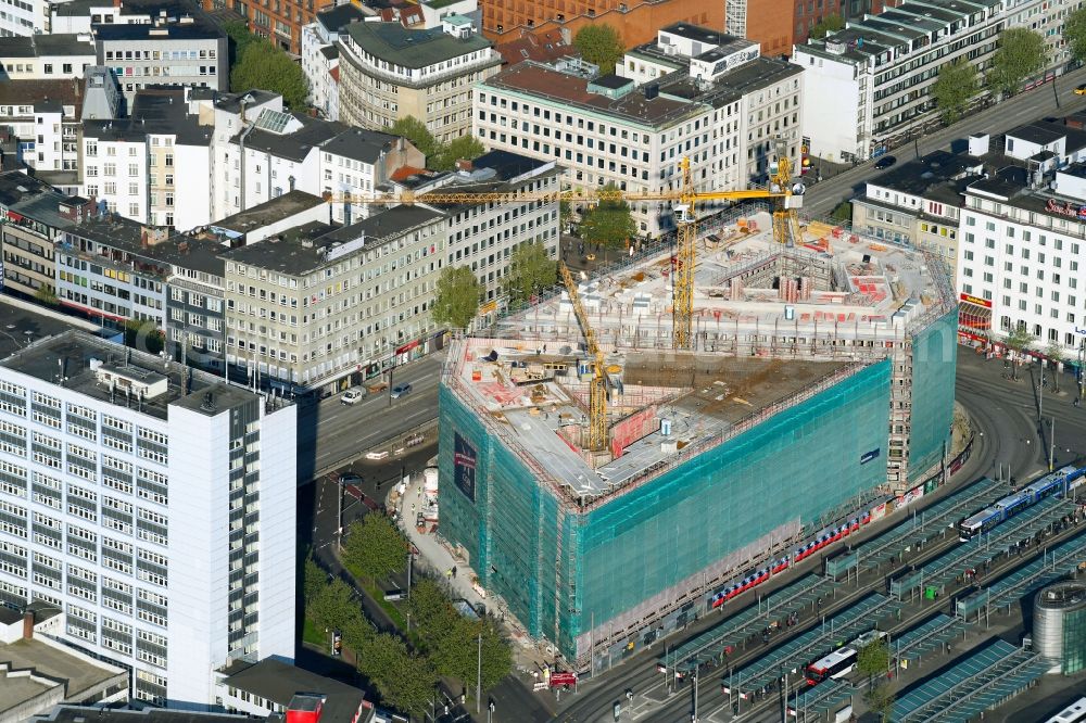 Aerial photograph Bremen - Building site office building Bahnhofstrasse corner Herdentorsteinweg in Bremen, Germany