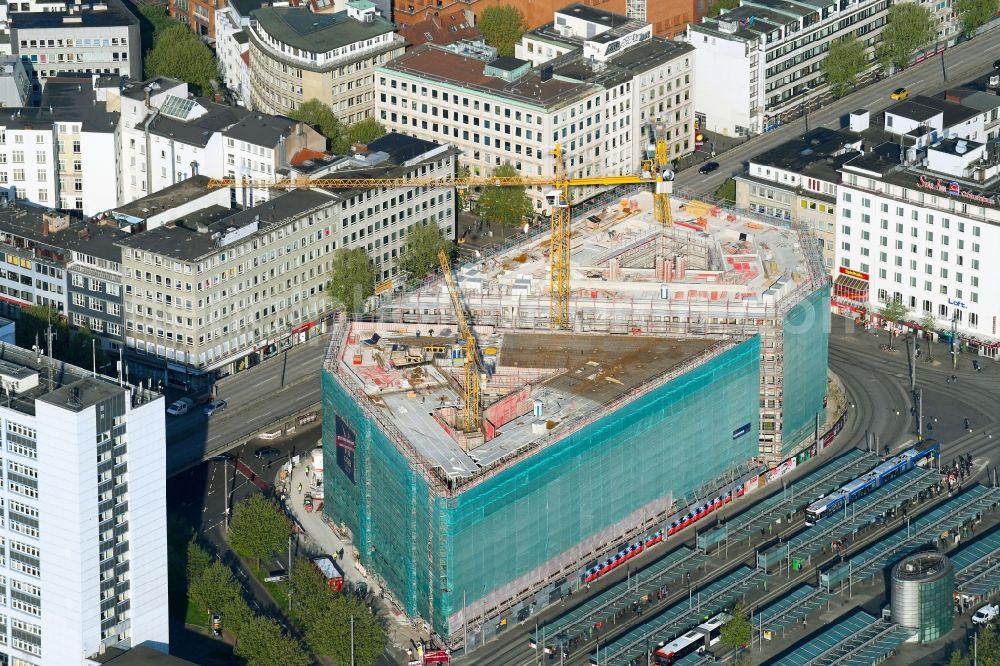 Bremen from above - Building site office building Bahnhofstrasse corner Herdentorsteinweg in Bremen, Germany