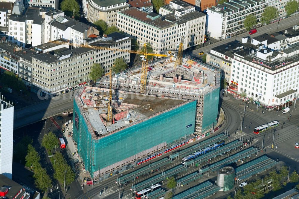 Aerial image Bremen - Building site office building Bahnhofstrasse corner Herdentorsteinweg in Bremen, Germany