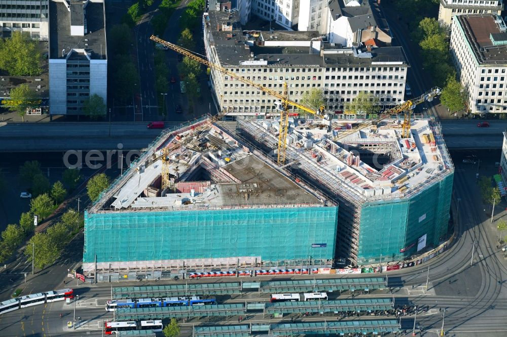 Aerial photograph Bremen - Building site office building Bahnhofstrasse corner Herdentorsteinweg in Bremen, Germany