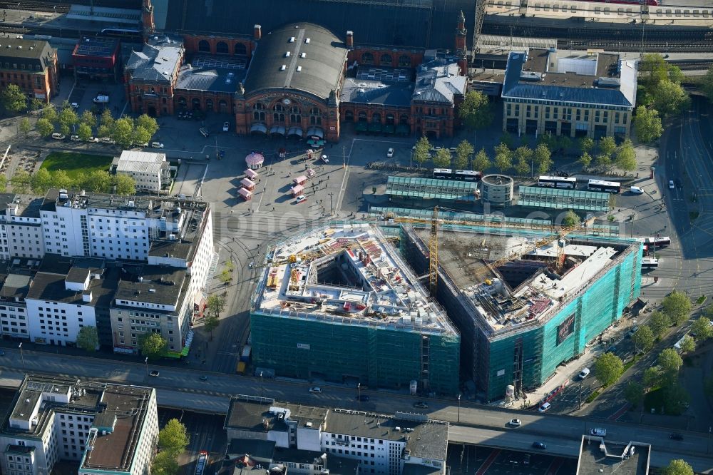 Aerial photograph Bremen - Building site office building Bahnhofstrasse corner Herdentorsteinweg in Bremen, Germany