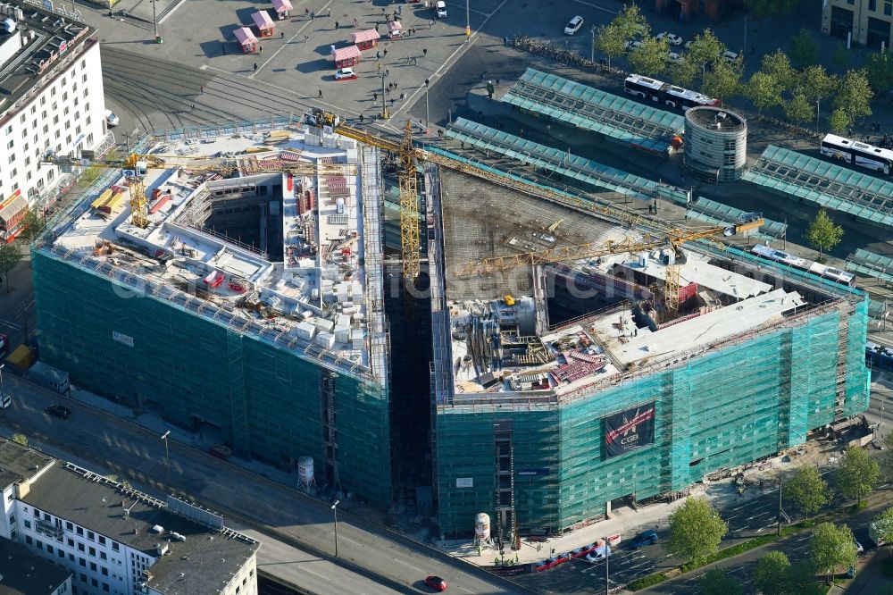 Bremen from the bird's eye view: Building site office building Bahnhofstrasse corner Herdentorsteinweg in Bremen, Germany