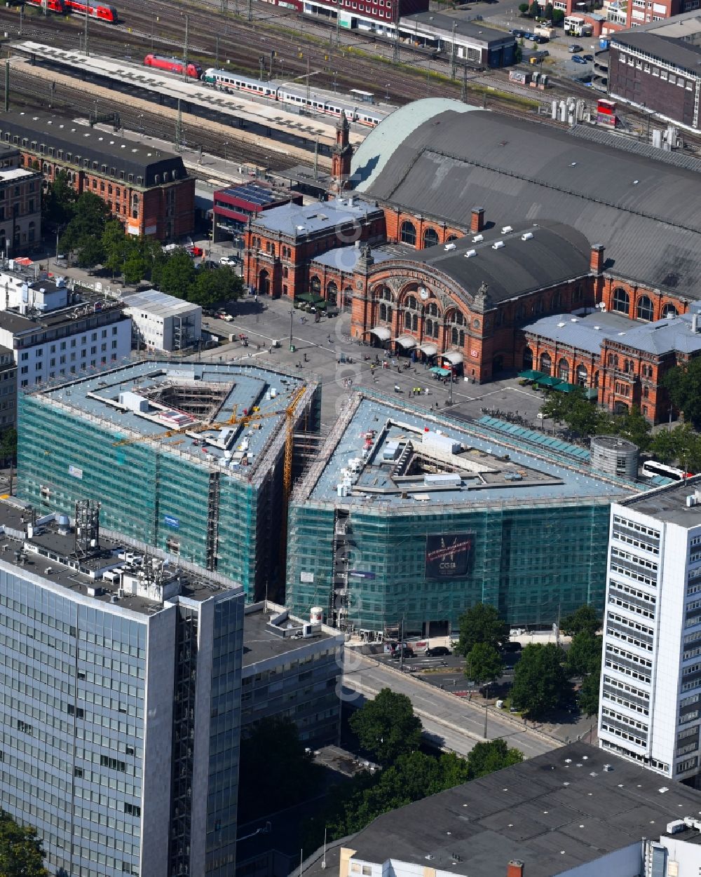 Aerial image Bremen - Building site office building Bahnhofstrasse corner Herdentorsteinweg in Bremen, Germany