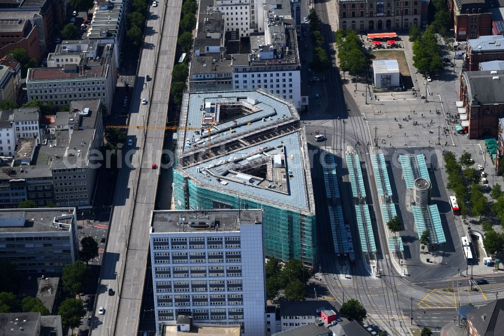 Bremen from above - Building site office building Bahnhofstrasse corner Herdentorsteinweg in Bremen, Germany