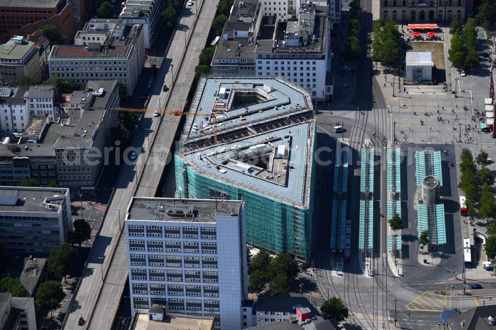 Bremen from the bird's eye view: Building site office building Bahnhofstrasse corner Herdentorsteinweg in Bremen, Germany