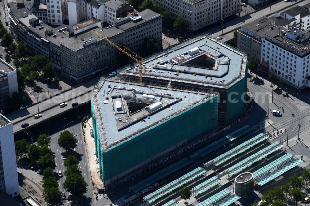 Aerial photograph Bremen - Building site office building Bahnhofstrasse corner Herdentorsteinweg in Bremen, Germany