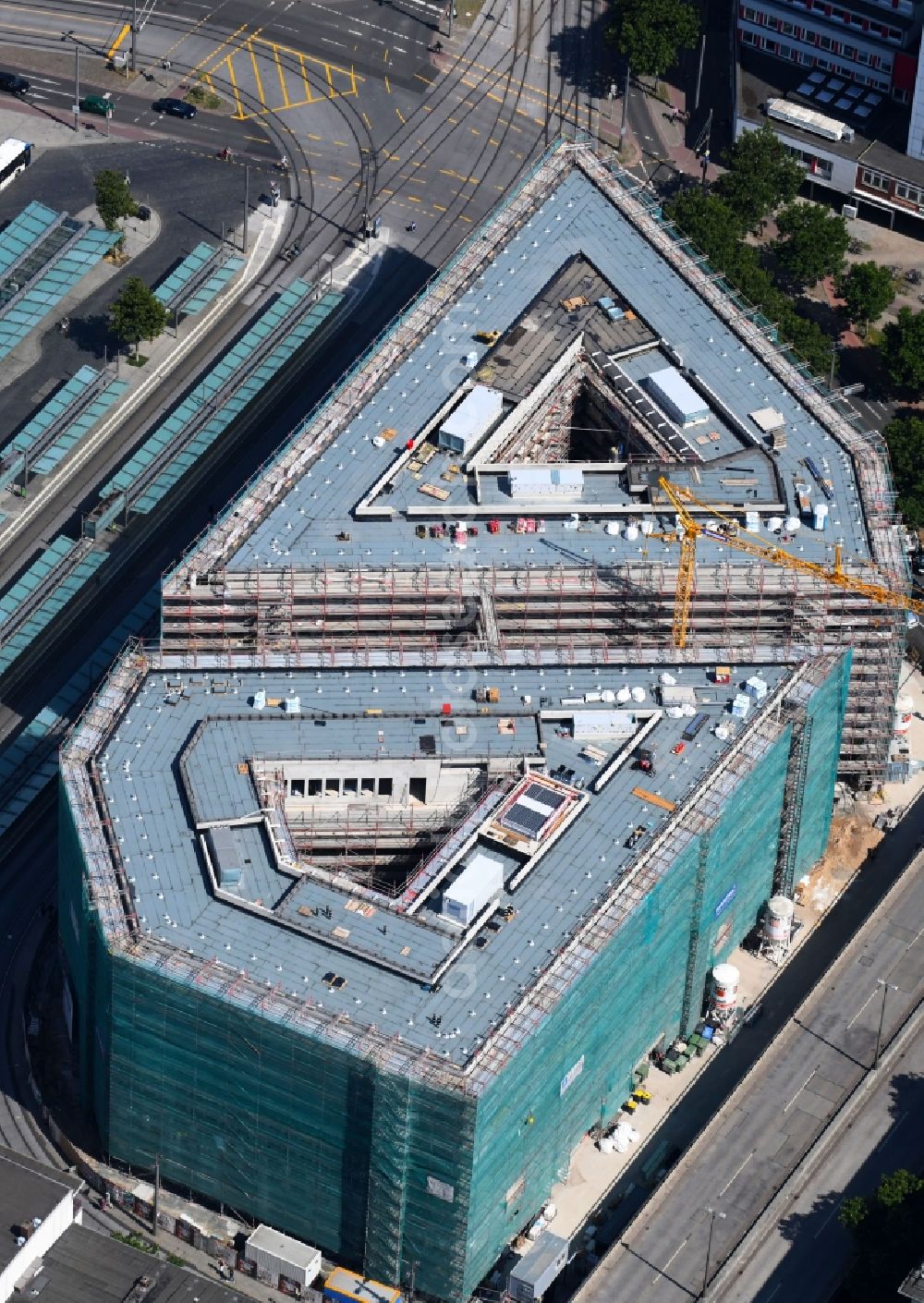 Aerial photograph Bremen - Building site office building Bahnhofstrasse corner Herdentorsteinweg in Bremen, Germany