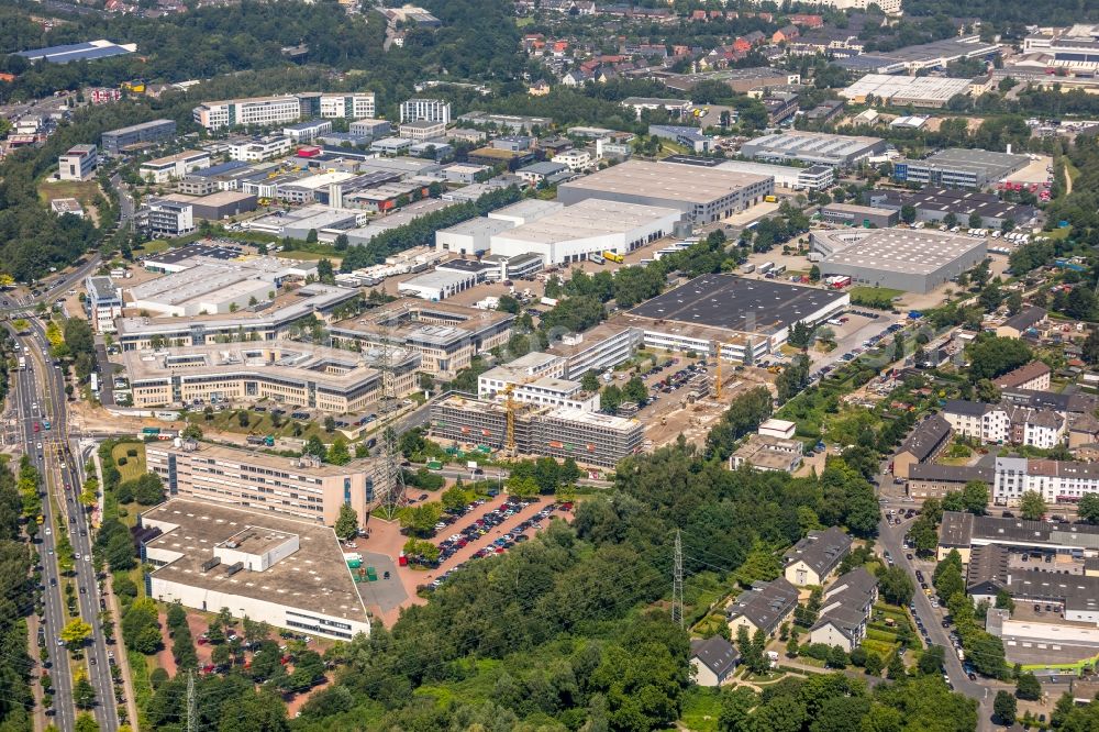 Essen from the bird's eye view: Building site office building Bamlerstrasse in Essen in the state North Rhine-Westphalia, Germany