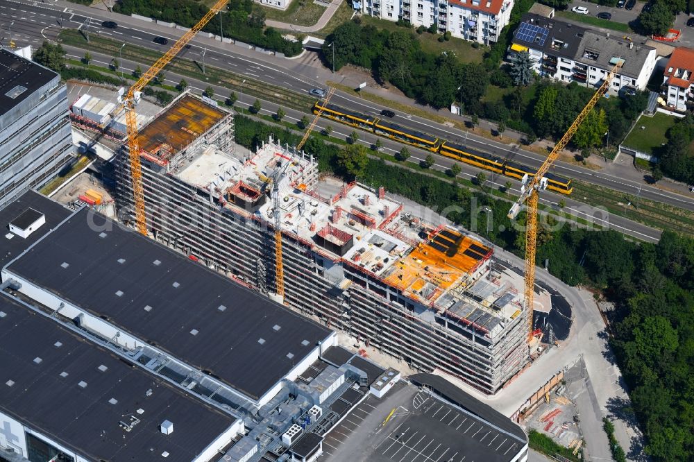 Stuttgart from the bird's eye view: Building site office building Bueropark Loewentorbogen on Loewentorstrasse in Stuttgart in the state Baden-Wurttemberg, Germany