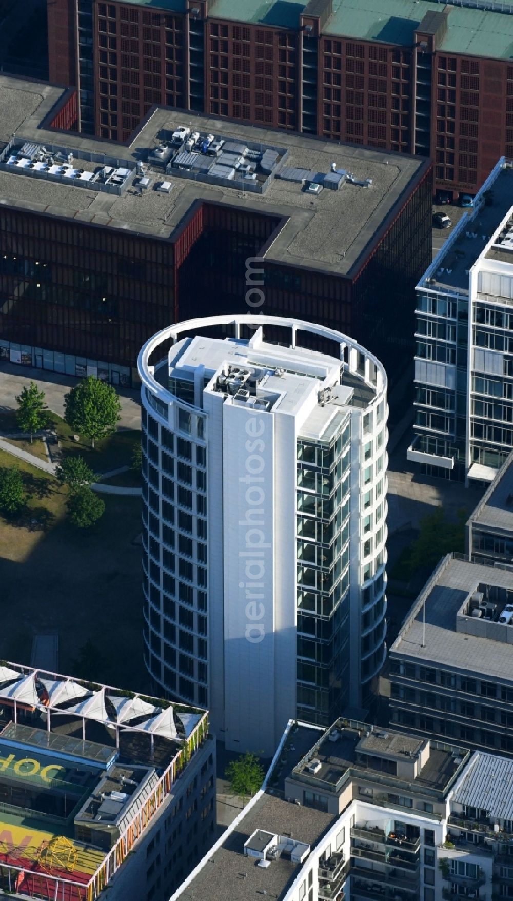 Hamburg from the bird's eye view: Building site office building on Coffee Plaza in Hamburg, Germany