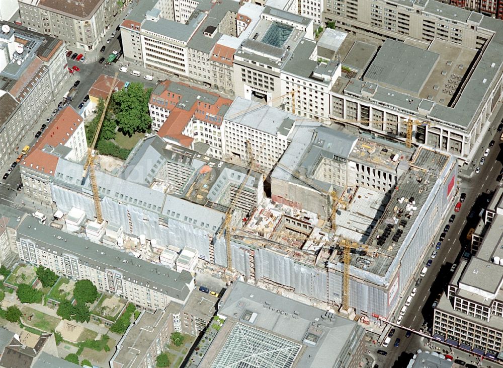 Aerial image Berlin - Building site office building Friedrichstadt - Quartier 110 der Zuerich Versicherung durch die Wilhelm Fuessler Bau GmbH in Berlin in Germany