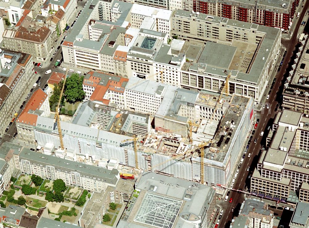 Aerial photograph Berlin - Building site office building Friedrichstadt - Quartier 110 der Zuerich Versicherung durch die Wilhelm Fuessler Bau GmbH in Berlin in Germany