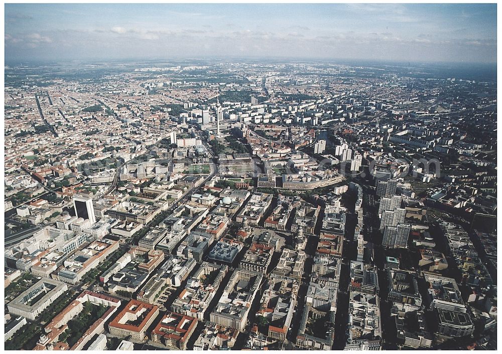 Berlin from above - Building site office building Friedrichstadt - Quartier 110 der Zuerich Versicherung durch die Wilhelm Fuessler Bau GmbH in Berlin in Germany