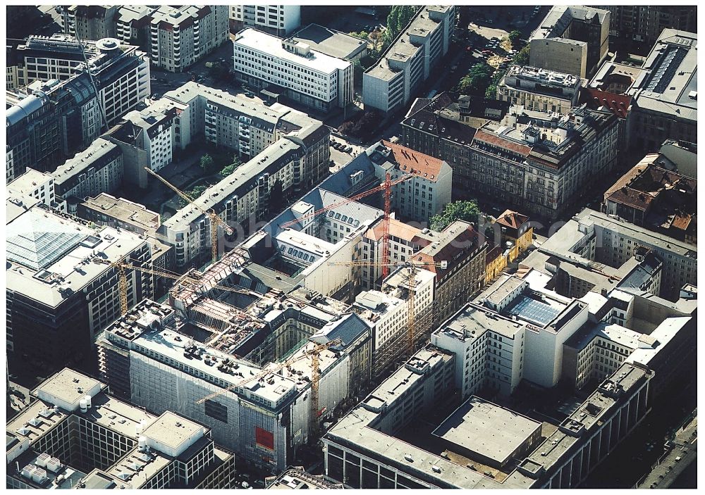 Aerial image Berlin - Building site office building Friedrichstadt - Quartier 110 der Zuerich Versicherung durch die Wilhelm Fuessler Bau GmbH in Berlin in Germany