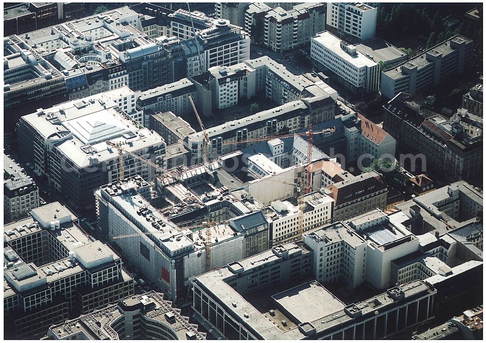 Berlin from above - Building site office building Friedrichstadt - Quartier 110 der Zuerich Versicherung durch die Wilhelm Fuessler Bau GmbH in Berlin in Germany