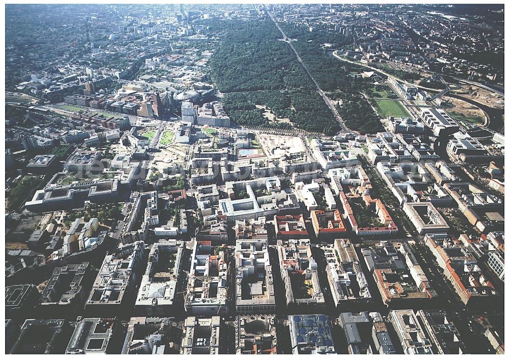 Aerial image Berlin - Building site office building Friedrichstadt - Quartier 110 der Zuerich Versicherung durch die Wilhelm Fuessler Bau GmbH in Berlin in Germany