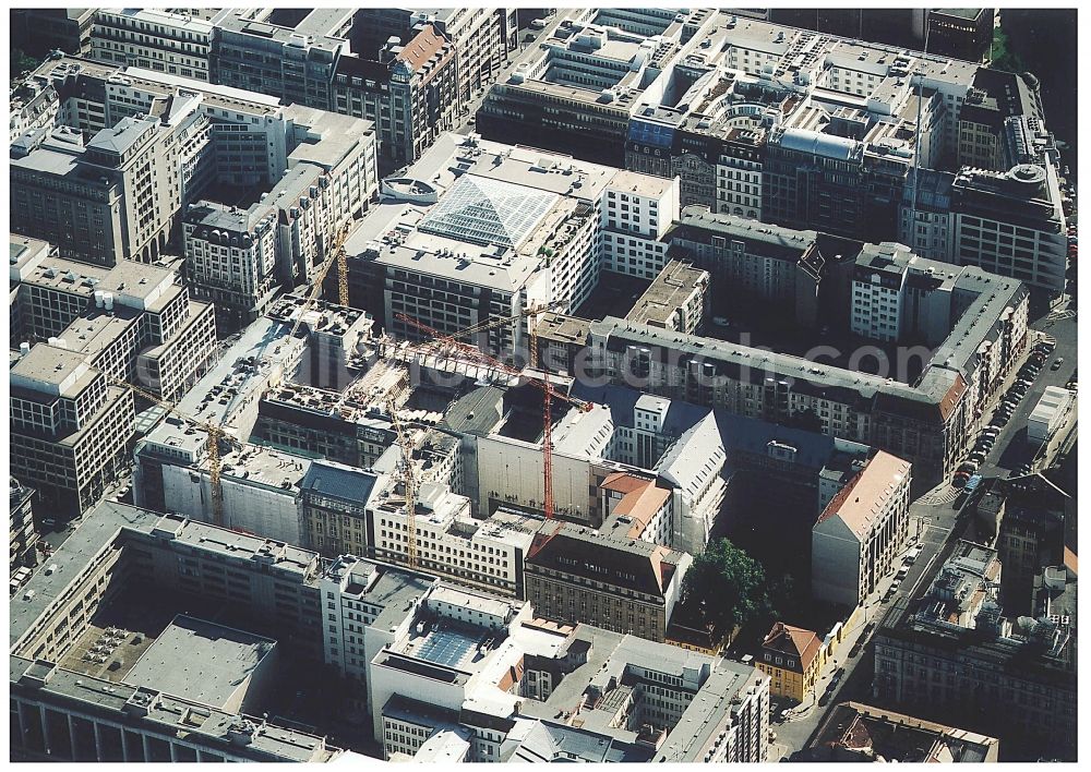 Berlin from above - Building site office building Friedrichstadt - Quartier 110 der Zuerich Versicherung durch die Wilhelm Fuessler Bau GmbH in Berlin in Germany