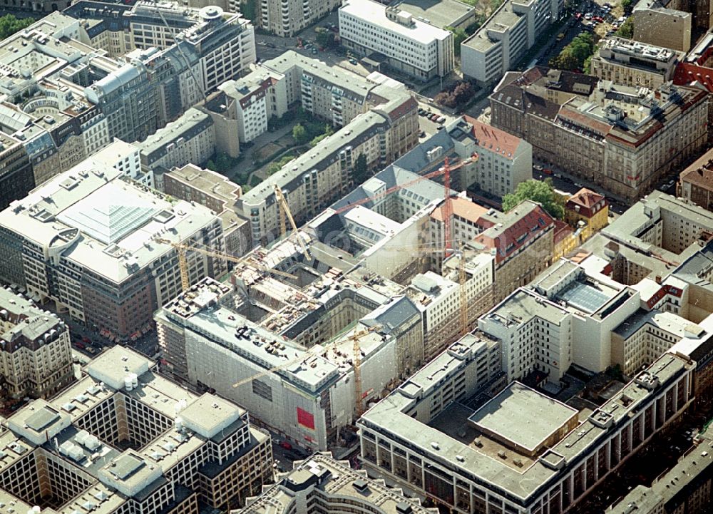 Aerial photograph Berlin - Building site office building Friedrichstadt - Quartier 110 der Zuerich Versicherung durch die Wilhelm Fuessler Bau GmbH in Berlin in Germany