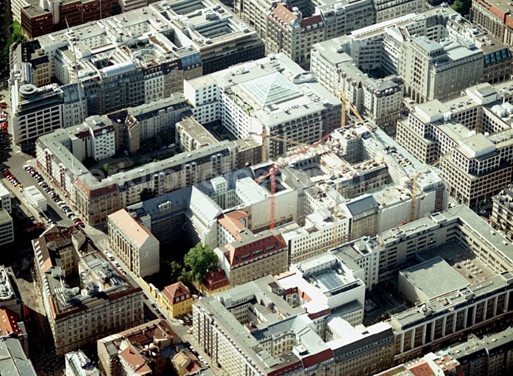 Berlin from above - Building site office building Friedrichstadt - Quartier 110 der Zuerich Versicherung durch die Wilhelm Fuessler Bau GmbH in Berlin in Germany