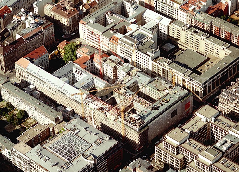 Aerial image Berlin - Building site office building Friedrichstadt - Quartier 110 der Zuerich Versicherung durch die Wilhelm Fuessler Bau GmbH in Berlin in Germany