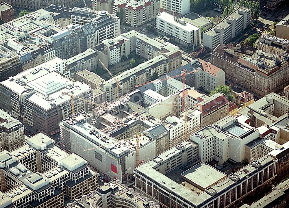 Aerial photograph Berlin - Building site office building Friedrichstadt - Quartier 110 der Zuerich Versicherung durch die Wilhelm Fuessler Bau GmbH in Berlin in Germany