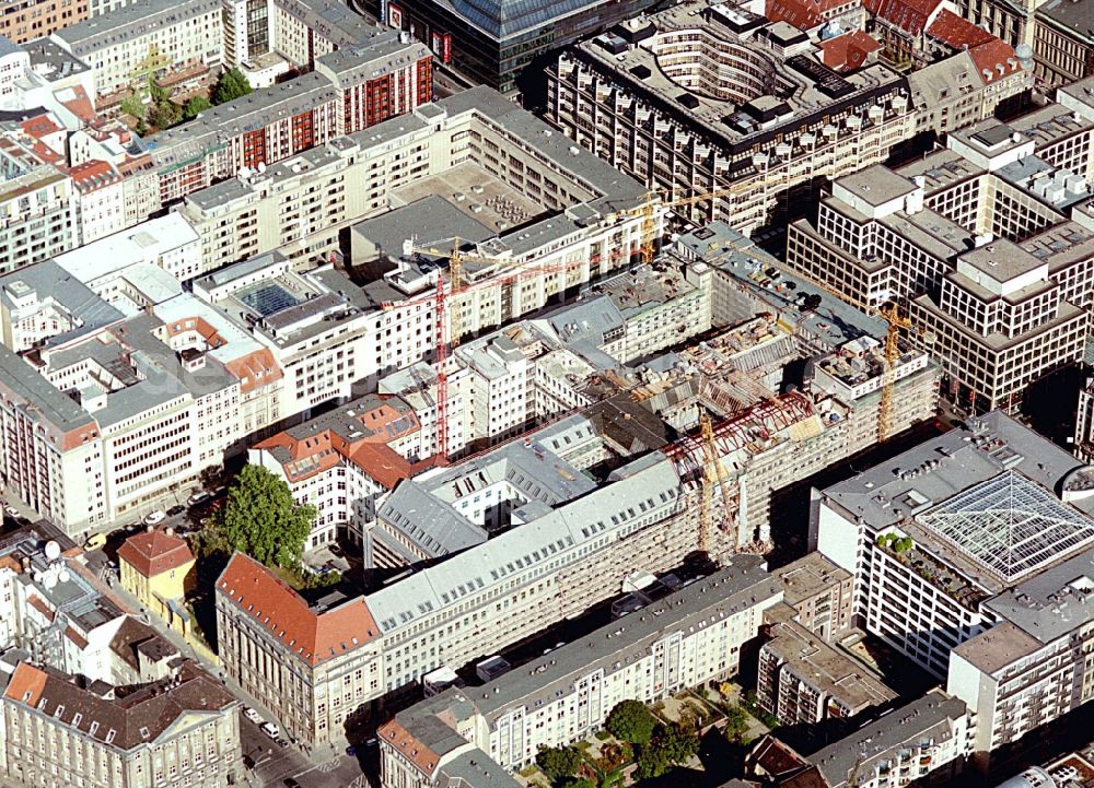 Berlin from above - Building site office building Friedrichstadt - Quartier 110 der Zuerich Versicherung durch die Wilhelm Fuessler Bau GmbH in Berlin in Germany