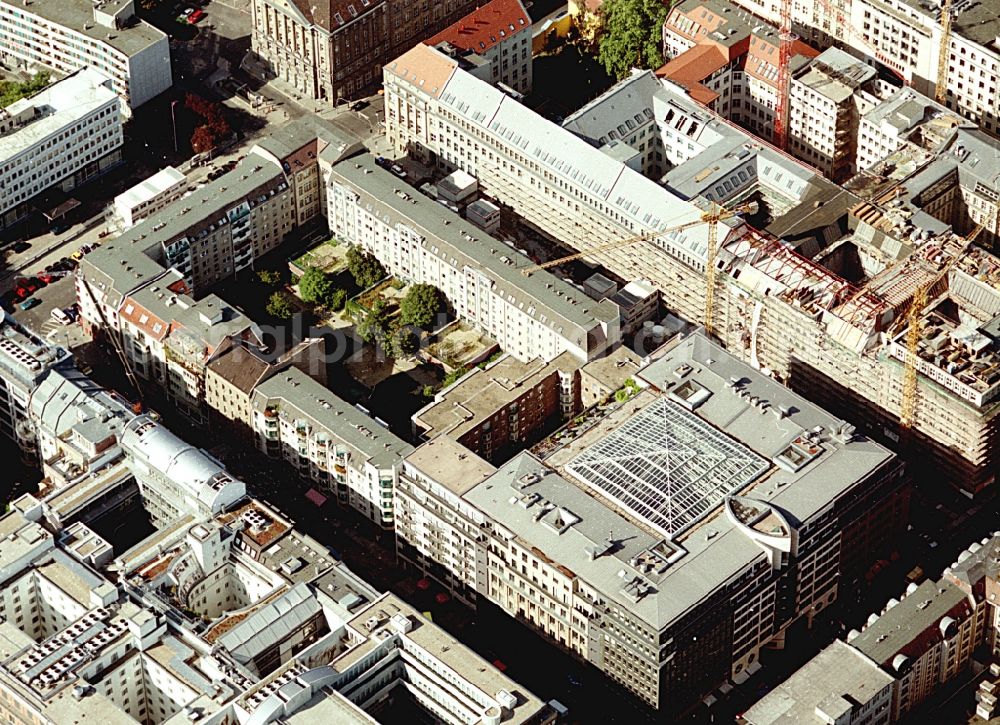 Berlin from the bird's eye view: Building site office building Friedrichstadt - Quartier 110 der Zuerich Versicherung durch die Wilhelm Fuessler Bau GmbH in Berlin in Germany