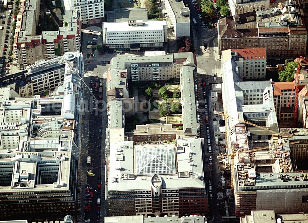 Aerial photograph Berlin - Building site office building Friedrichstadt - Quartier 110 der Zuerich Versicherung durch die Wilhelm Fuessler Bau GmbH in Berlin in Germany