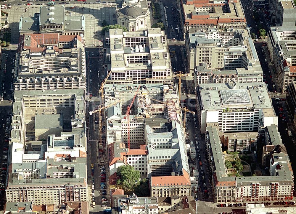 Berlin from above - Building site office building Friedrichstadt - Quartier 110 der Zuerich Versicherung durch die Wilhelm Fuessler Bau GmbH in Berlin in Germany