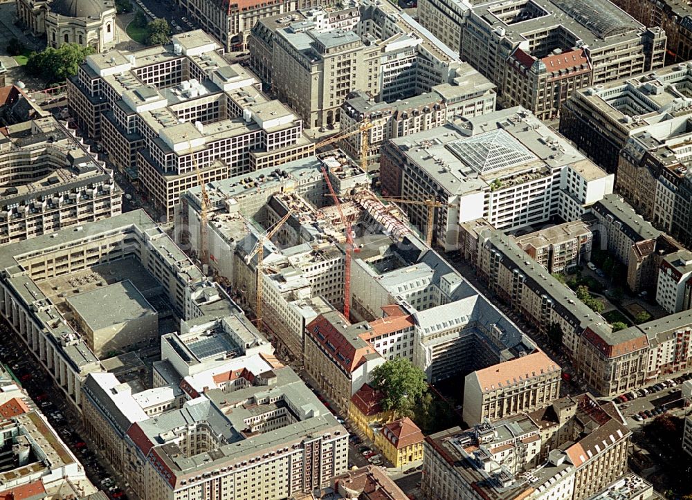 Aerial image Berlin - Building site office building Friedrichstadt - Quartier 110 der Zuerich Versicherung durch die Wilhelm Fuessler Bau GmbH in Berlin in Germany