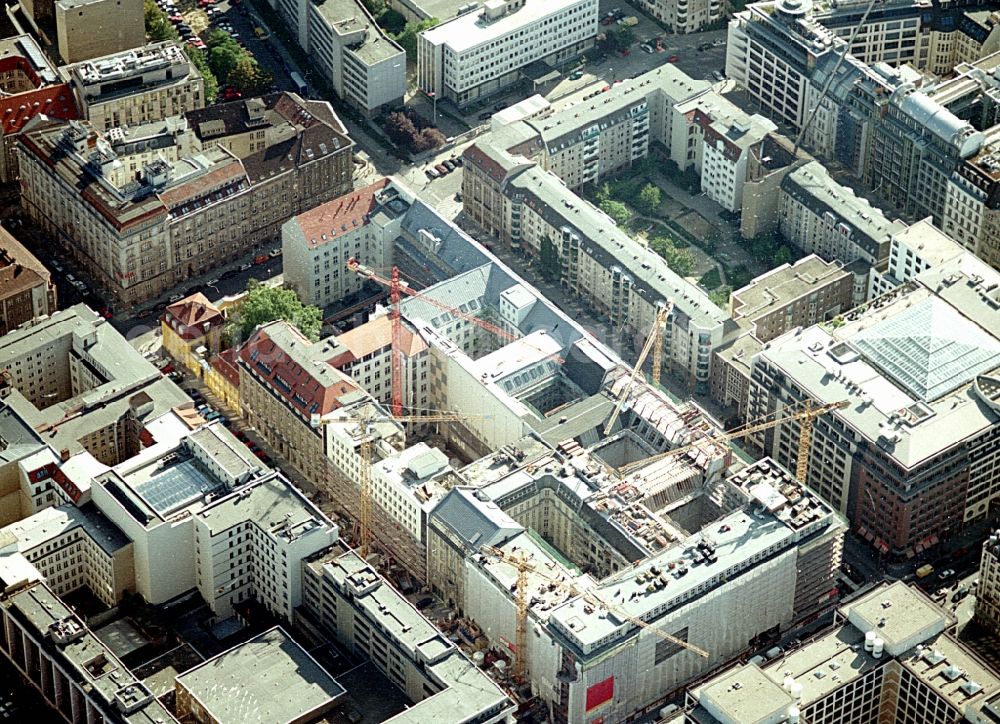 Aerial photograph Berlin - Building site office building Friedrichstadt - Quartier 110 der Zuerich Versicherung durch die Wilhelm Fuessler Bau GmbH in Berlin in Germany