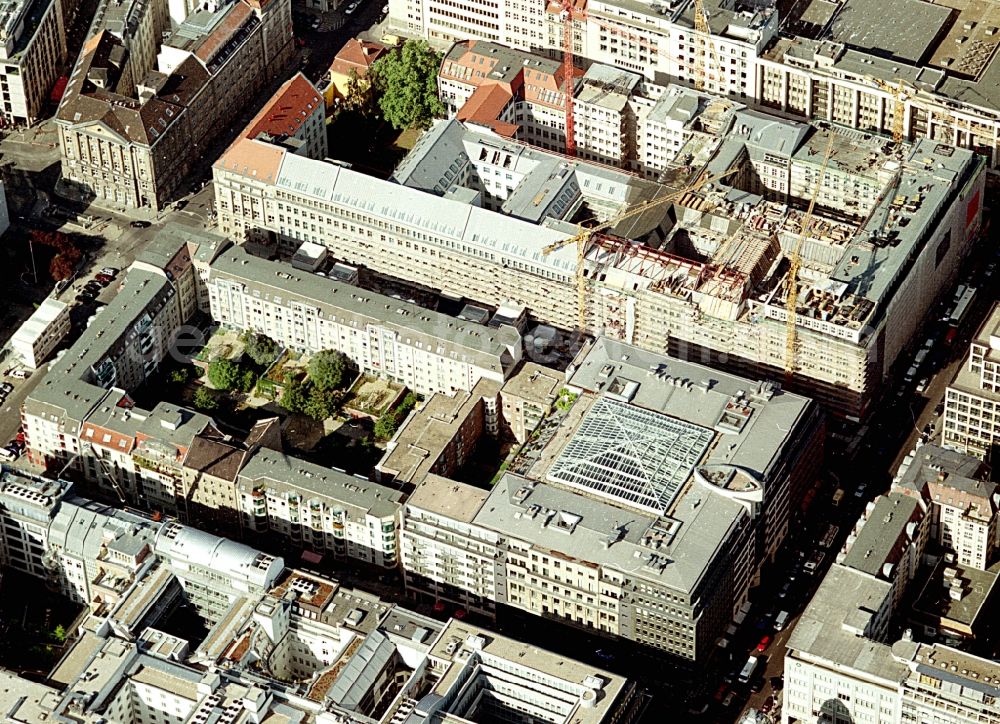 Berlin from above - Building site office building Friedrichstadt - Quartier 110 der Zuerich Versicherung durch die Wilhelm Fuessler Bau GmbH in Berlin in Germany