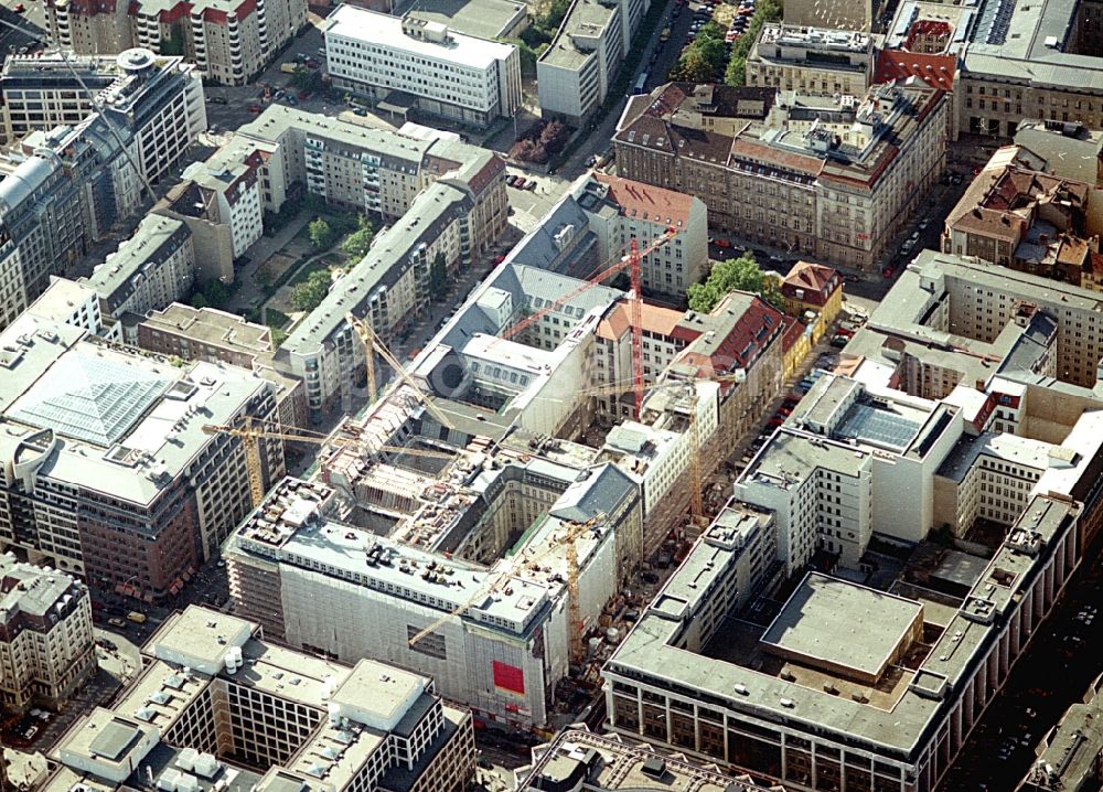 Aerial image Berlin - Building site office building Friedrichstadt - Quartier 110 der Zuerich Versicherung durch die Wilhelm Fuessler Bau GmbH in Berlin in Germany