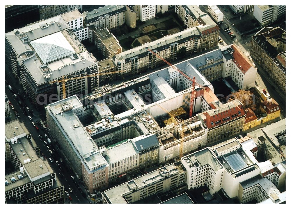 Berlin from above - Building site office building Friedrichstadt - Quartier 110 der Zuerich Versicherung durch die Wilhelm Fuessler Bau GmbH in Berlin in Germany