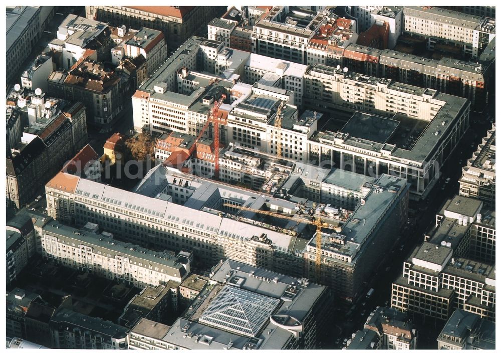 Aerial photograph Berlin - Building site office building Friedrichstadt - Quartier 110 der Zuerich Versicherung durch die Wilhelm Fuessler Bau GmbH in Berlin in Germany