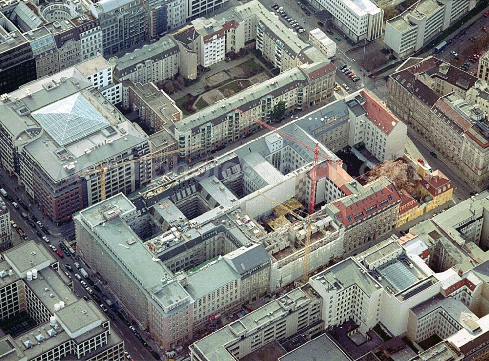 Berlin from above - Building site office building Friedrichstadt - Quartier 110 der Zuerich Versicherung durch die Wilhelm Fuessler Bau GmbH in Berlin in Germany