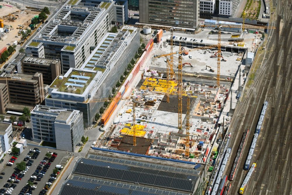 Aerial photograph Frankfurt am Main - Building site office building GRAND CENTRAL FRANKFURT on Adam-Riese-Strasse in Frankfurt in the state Hesse, Germany