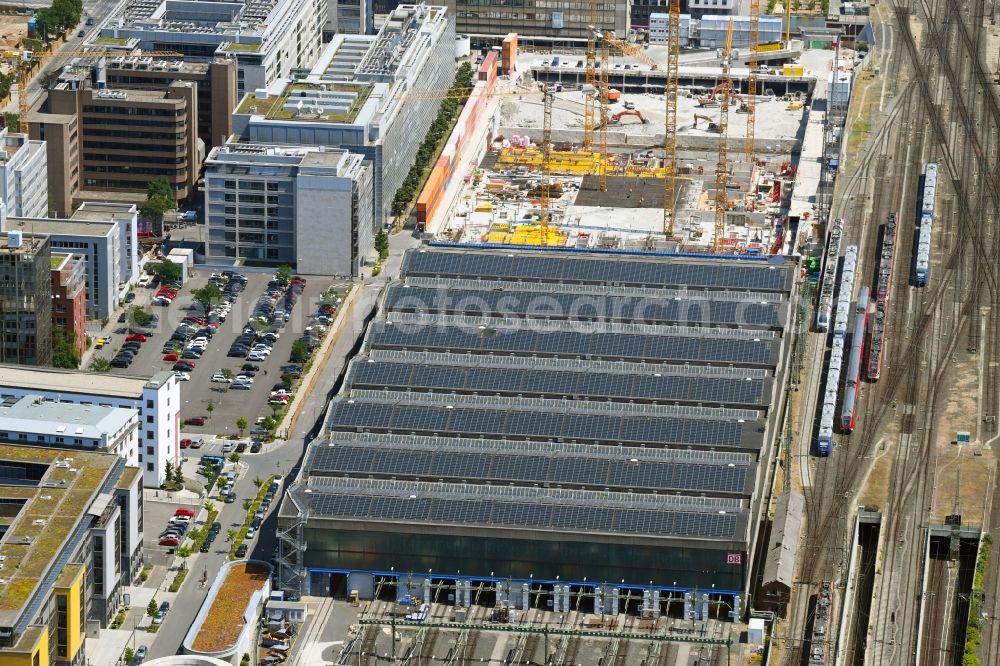 Aerial image Frankfurt am Main - Building site office building GRAND CENTRAL FRANKFURT on Adam-Riese-Strasse in Frankfurt in the state Hesse, Germany